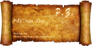 Pólya Zia névjegykártya
